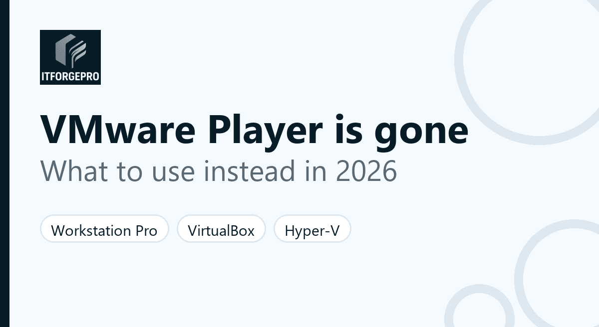 VMware Workstation Player replacement: free Workstation Pro, VirtualBox, Hyper-V, QEMU and Proxmox VE compared